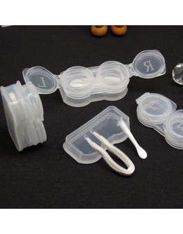 Double Layer Contact Lens Cases with tools (Transparent)